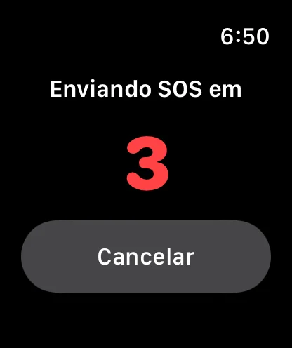 Apple Watch: Enviando SOS em 3, com o botão Cancelar
